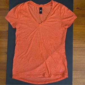 Adidas Orange V Neck Tee